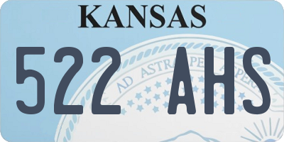 KS license plate 522AHS