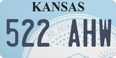 KS license plate 522AHW