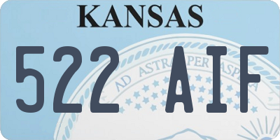 KS license plate 522AIF