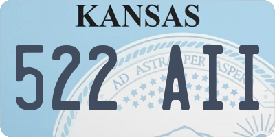 KS license plate 522AII