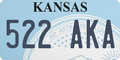 KS license plate 522AKA