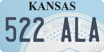 KS license plate 522ALA