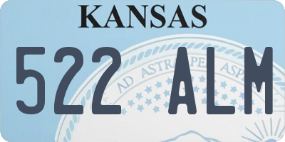 KS license plate 522ALM