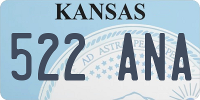 KS license plate 522ANA