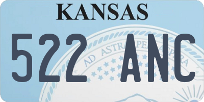 KS license plate 522ANC