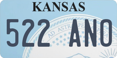 KS license plate 522ANO