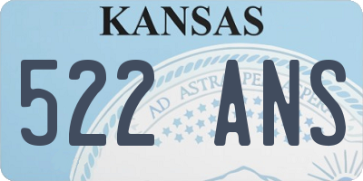 KS license plate 522ANS