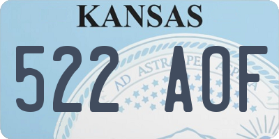 KS license plate 522AOF