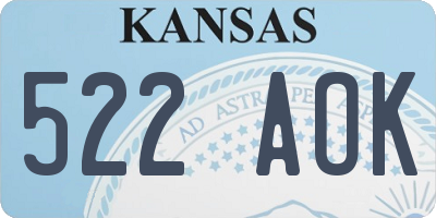 KS license plate 522AOK