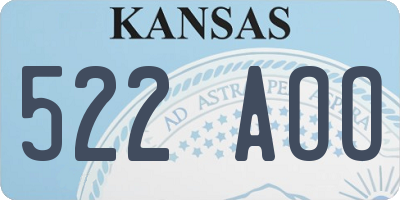 KS license plate 522AOO