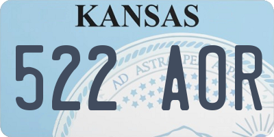 KS license plate 522AOR