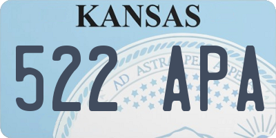 KS license plate 522APA