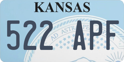 KS license plate 522APF