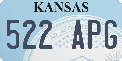 KS license plate 522APG
