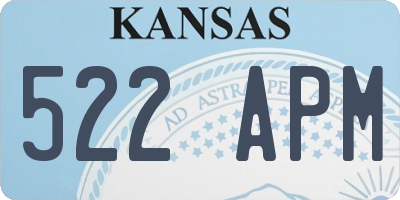 KS license plate 522APM