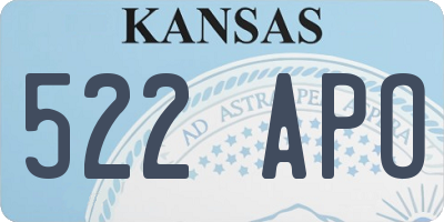 KS license plate 522APO