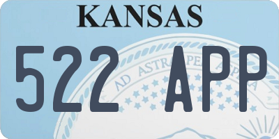 KS license plate 522APP