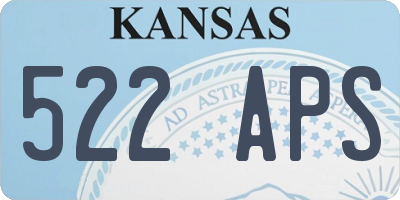 KS license plate 522APS