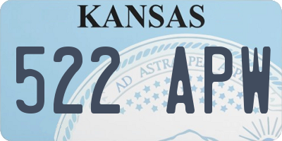 KS license plate 522APW