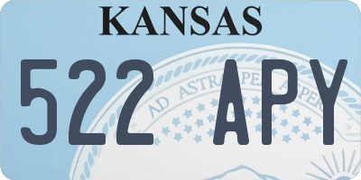 KS license plate 522APY