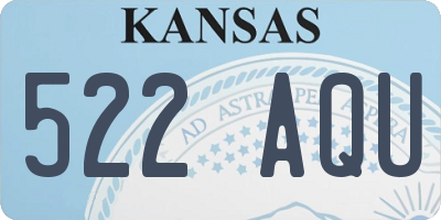 KS license plate 522AQU