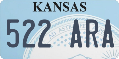 KS license plate 522ARA
