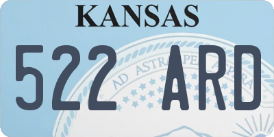 KS license plate 522ARD