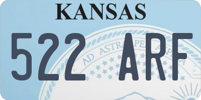 KS license plate 522ARF