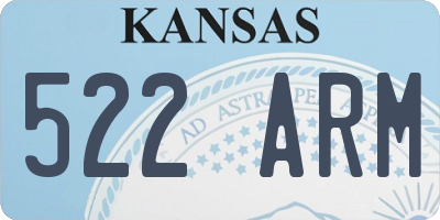 KS license plate 522ARM