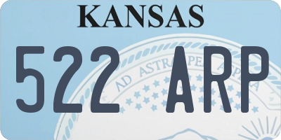 KS license plate 522ARP