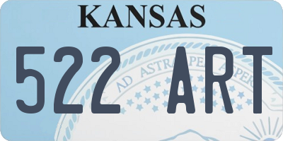 KS license plate 522ART
