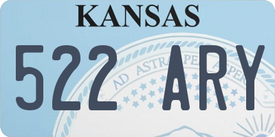 KS license plate 522ARY