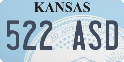KS license plate 522ASD