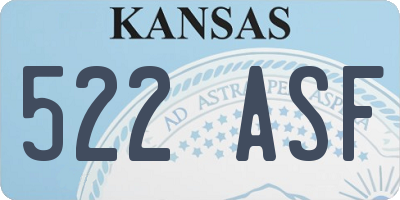KS license plate 522ASF