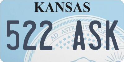 KS license plate 522ASK