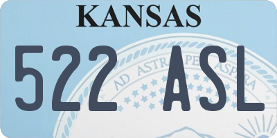 KS license plate 522ASL
