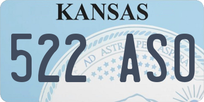 KS license plate 522ASO