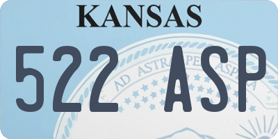 KS license plate 522ASP