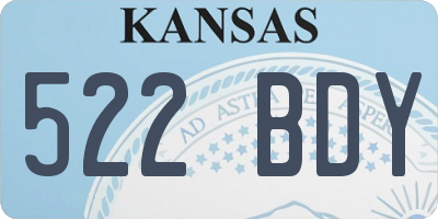 KS license plate 522BDY