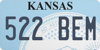 KS license plate 522BEM