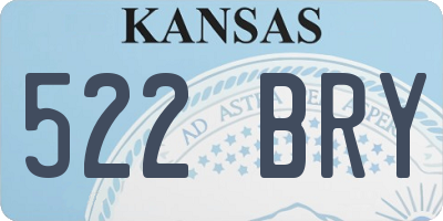 KS license plate 522BRY