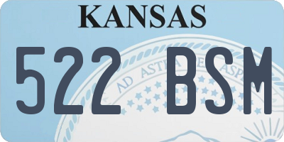 KS license plate 522BSM