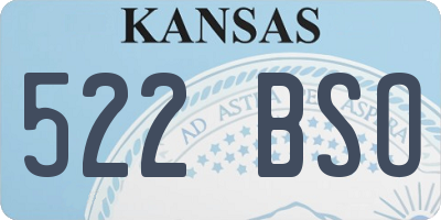 KS license plate 522BSO