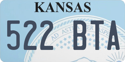 KS license plate 522BTA