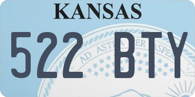 KS license plate 522BTY