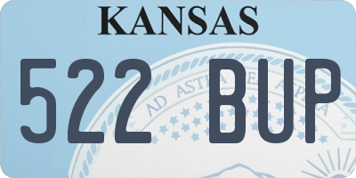 KS license plate 522BUP