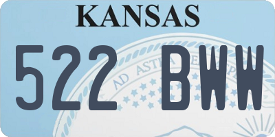 KS license plate 522BWW