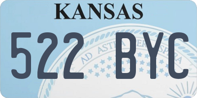 KS license plate 522BYC