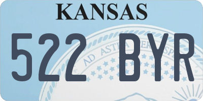 KS license plate 522BYR