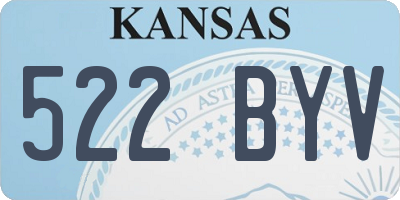 KS license plate 522BYV